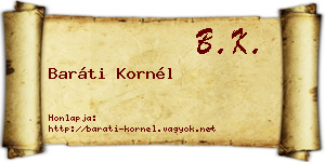 Baráti Kornél névjegykártya