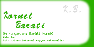 kornel barati business card