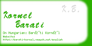 kornel barati business card